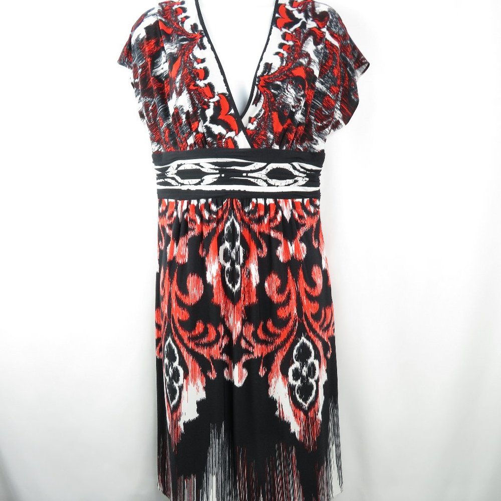 Adrianna Papell Paisley Short Sleeve Sz 10 Dress